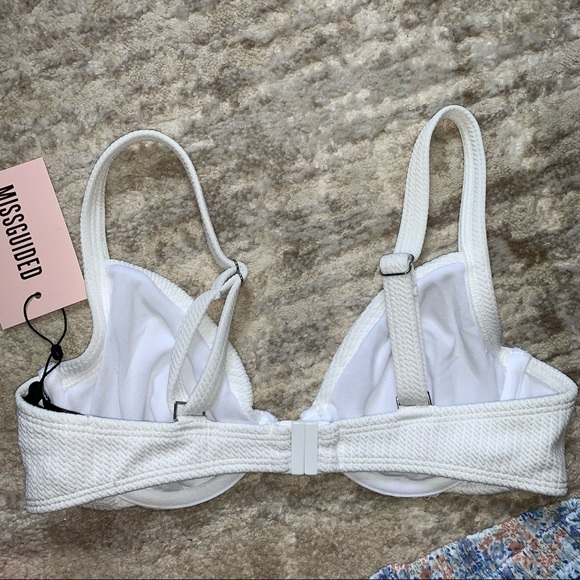 🤍Missguided White Waffle Knit Bikini Top - Picture 8 of 9